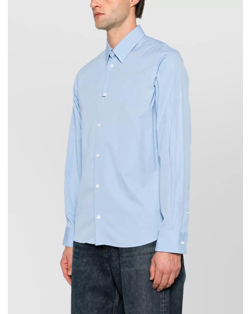 AMI Blue Cotton Shirt for men