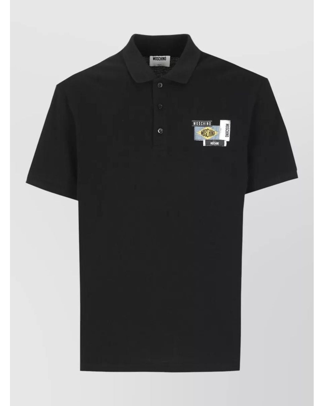 Moschino Black Cotton Piqué Polo Shirt for men
