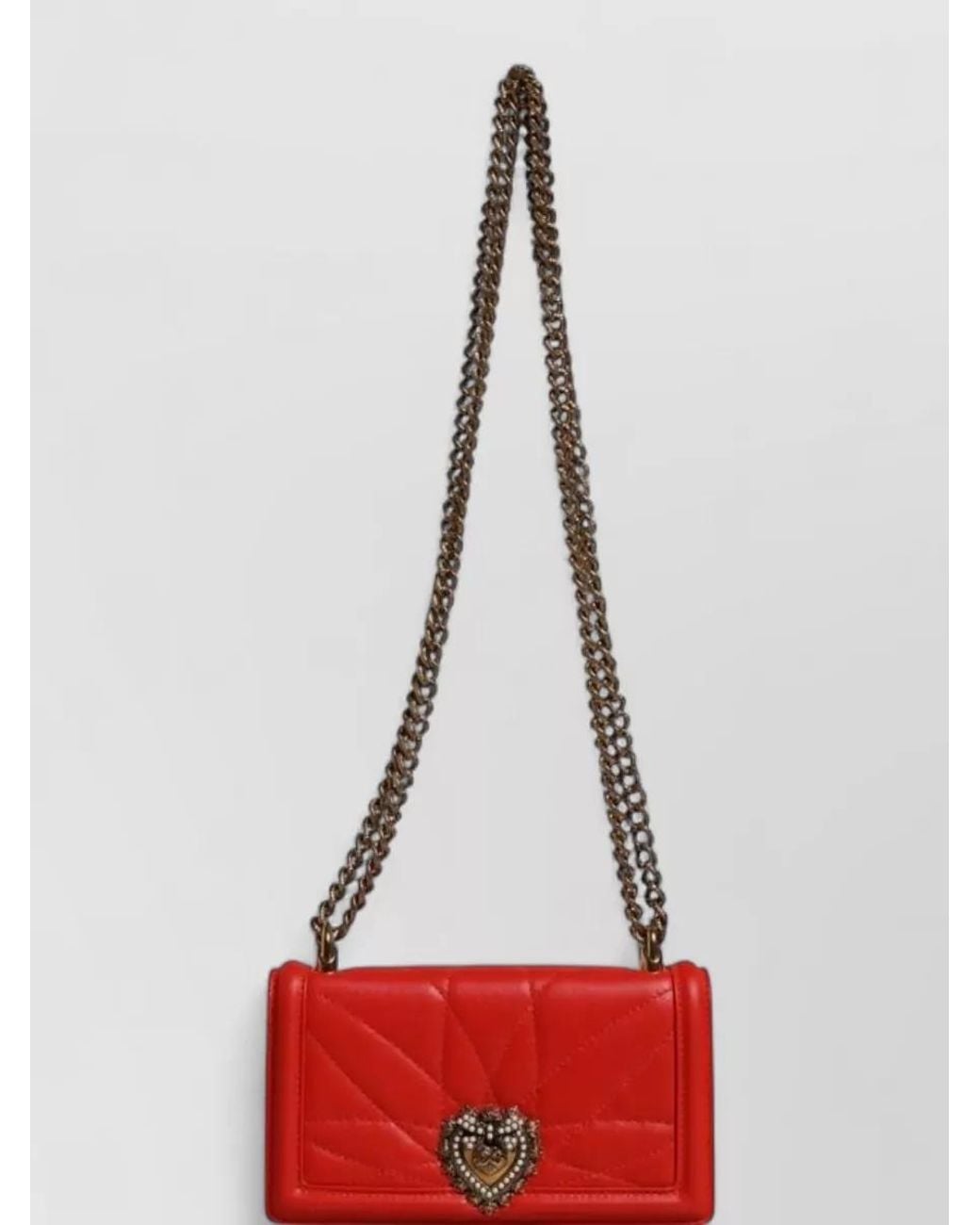 Dolce & Gabbana Red Devotion Quilted Leather Shoulder Bag