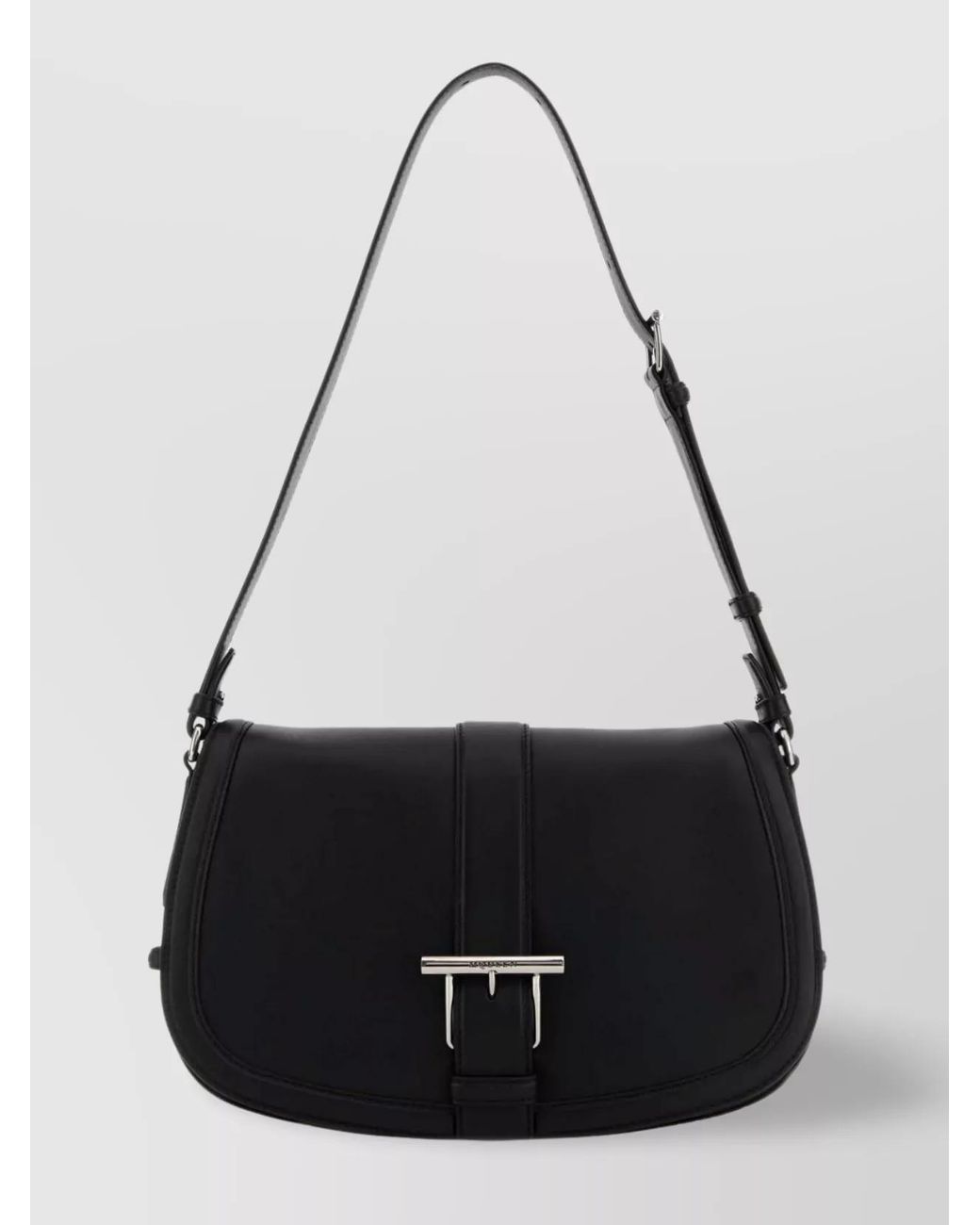McQueen Black Large Leather Shoulder Bag