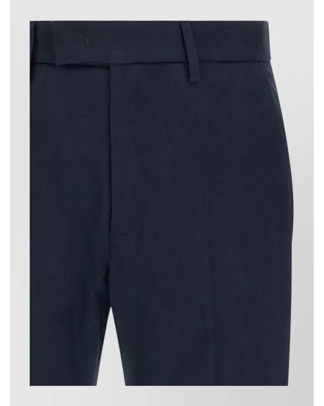 Department 5 Blue Cotton Regular-Fit Straight-Leg Tailored Trousers for men