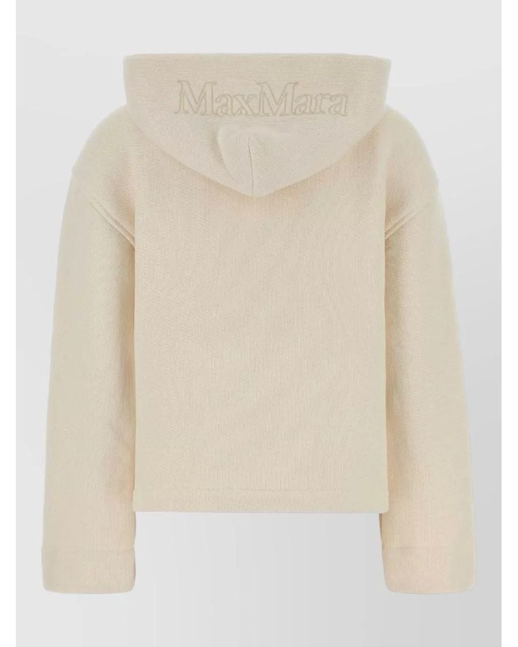 Max Mara White Cotton Blend Hooded Sweatshirt