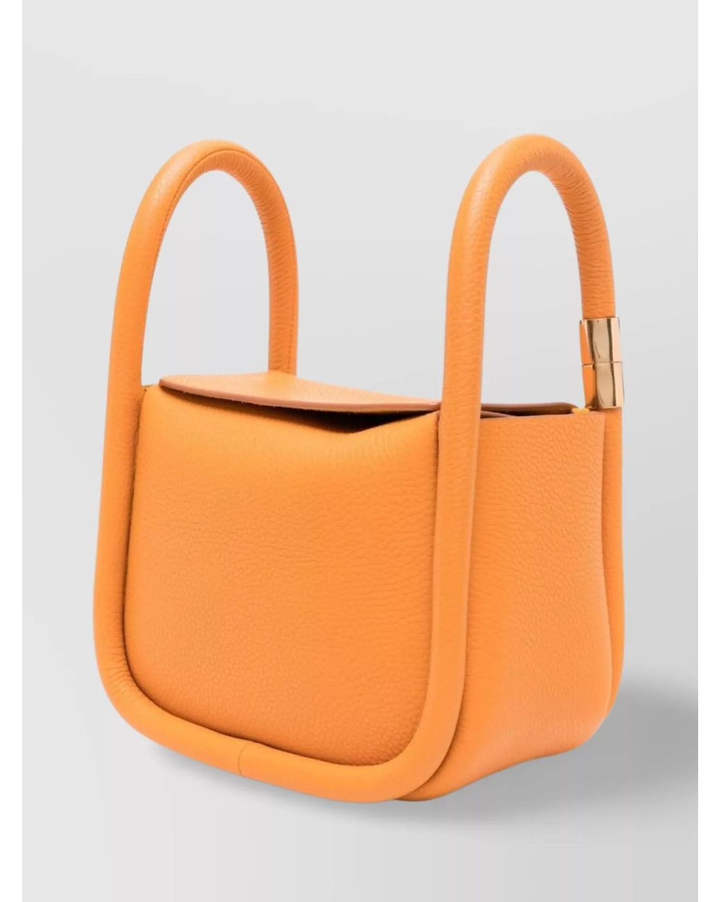 Boyy Orange Wonton Small Leather Tote Bag