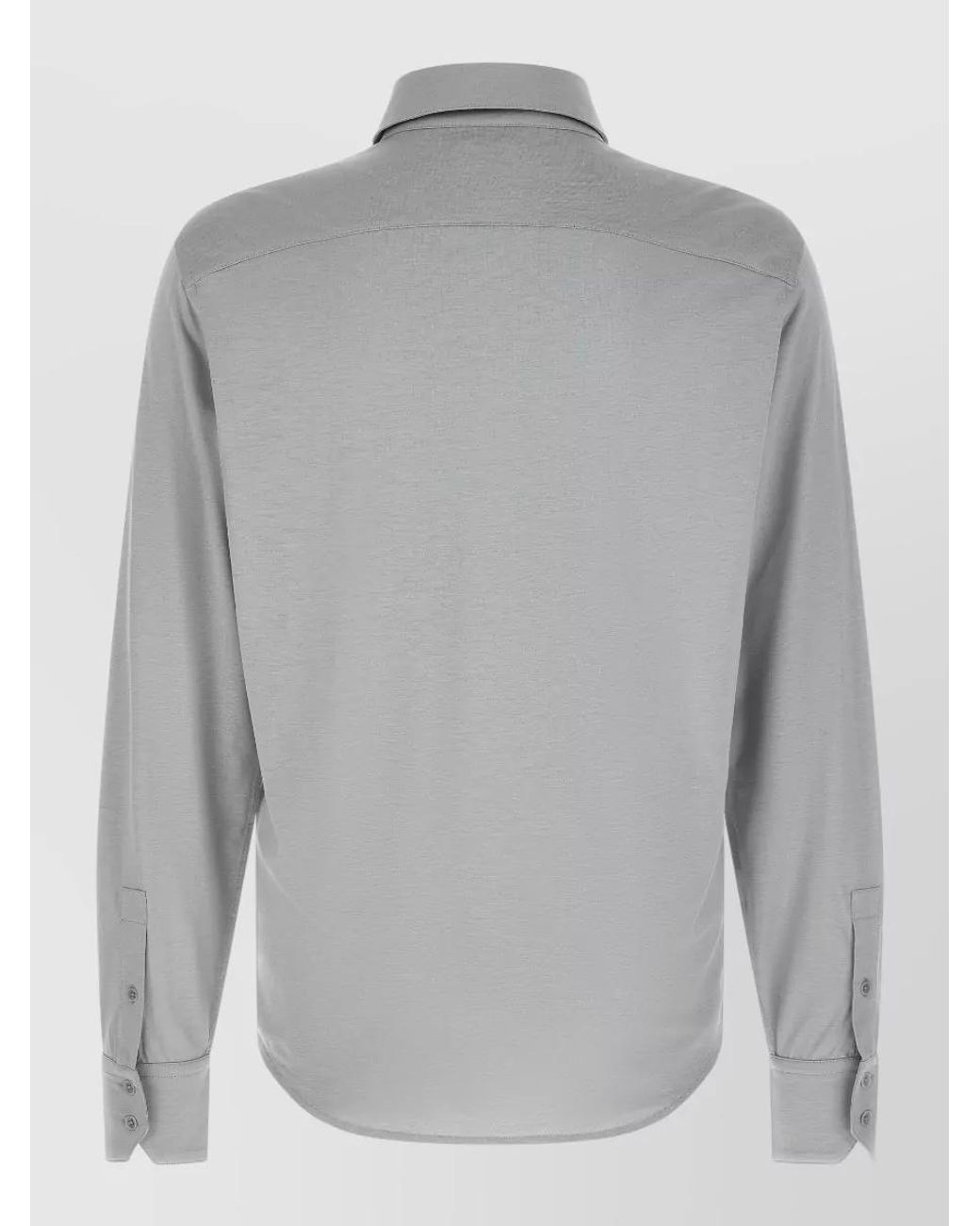 Tom Ford Gray Silk Blend Long-Sleeve Shirt for men