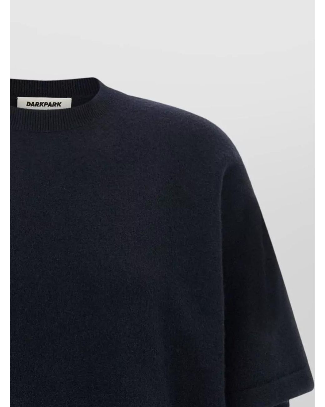 DARKPARK Blue Cashmere Wool Double-Sleeve Crew-Neck Sweater