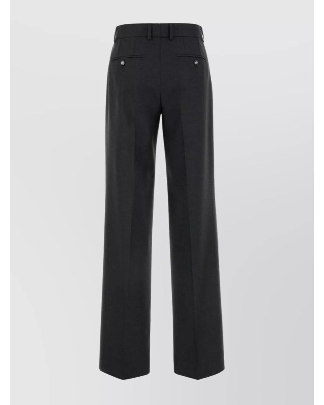 Dolce & Gabbana Blue Virgin Wool Wide-Leg Trousers