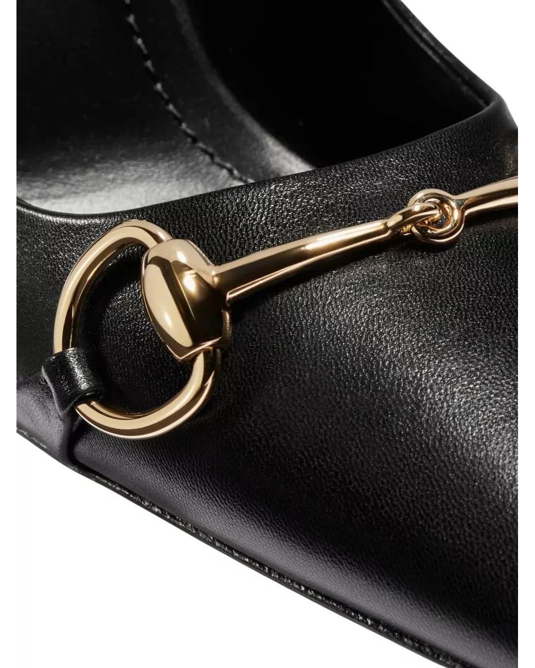 Gucci Black Leather Point-Toe High-Heel Pumps