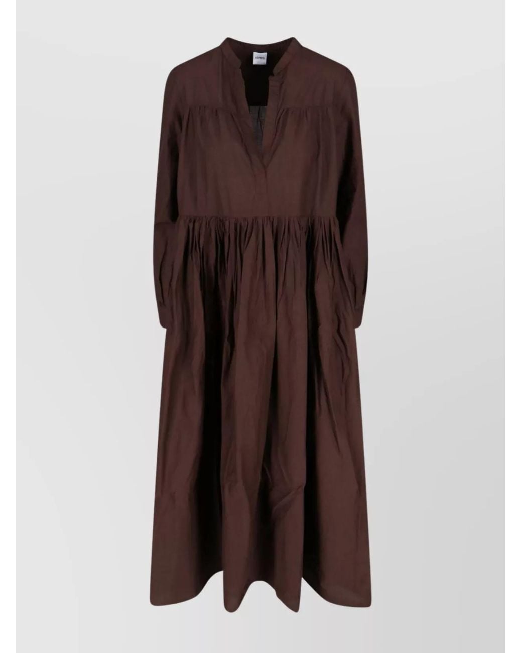 Aspesi Brown Cotton Oversized Knee-Length Dress