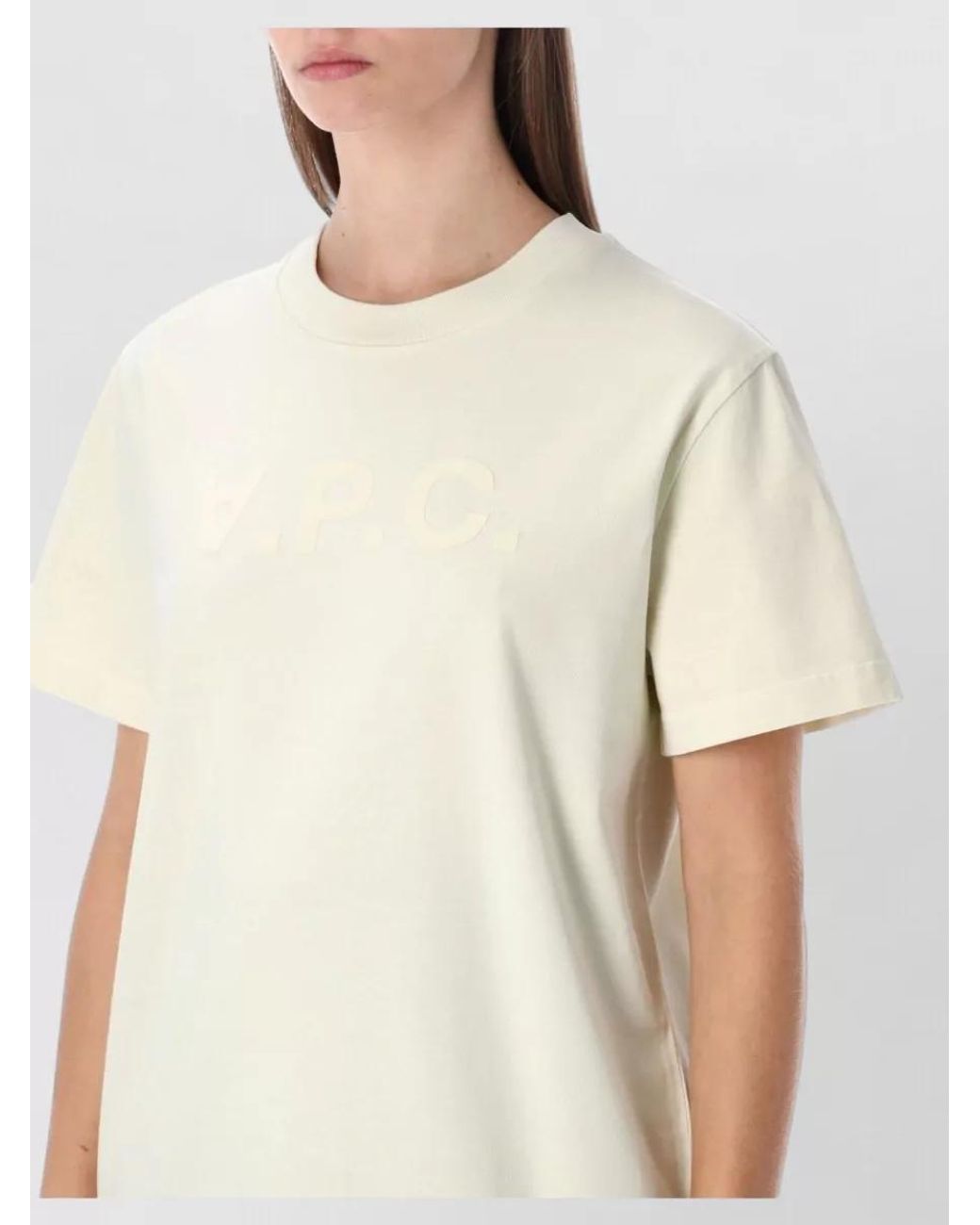 A.P.C. White Cotton Logo-Print T-Shirt