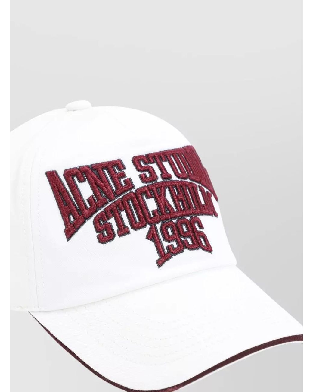 Acne White Cotton Baseball Cap