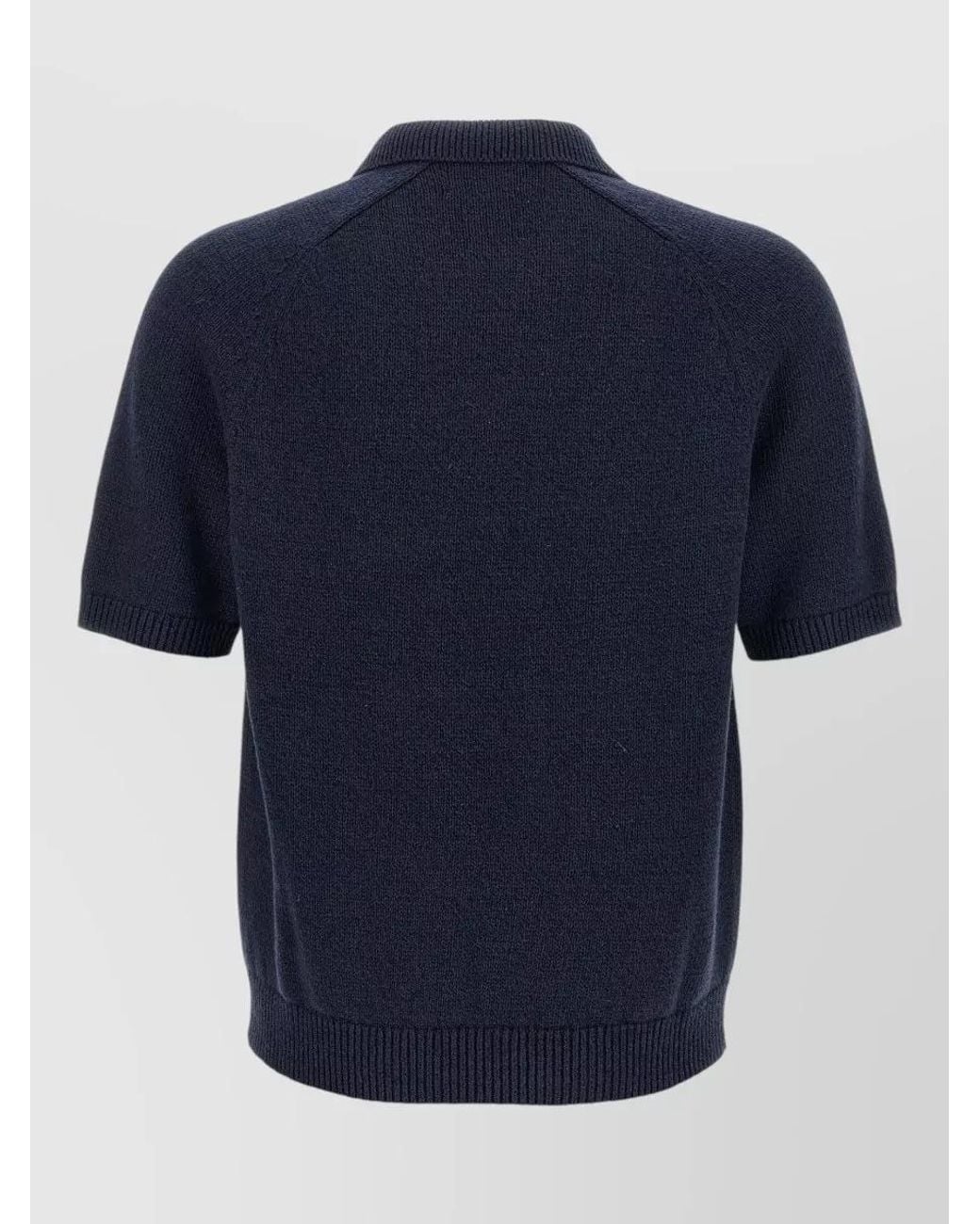 Polo Ralph Lauren Blue Linen Blend Short-Sleeve V-Neck Polo Shirt Sweater for men
