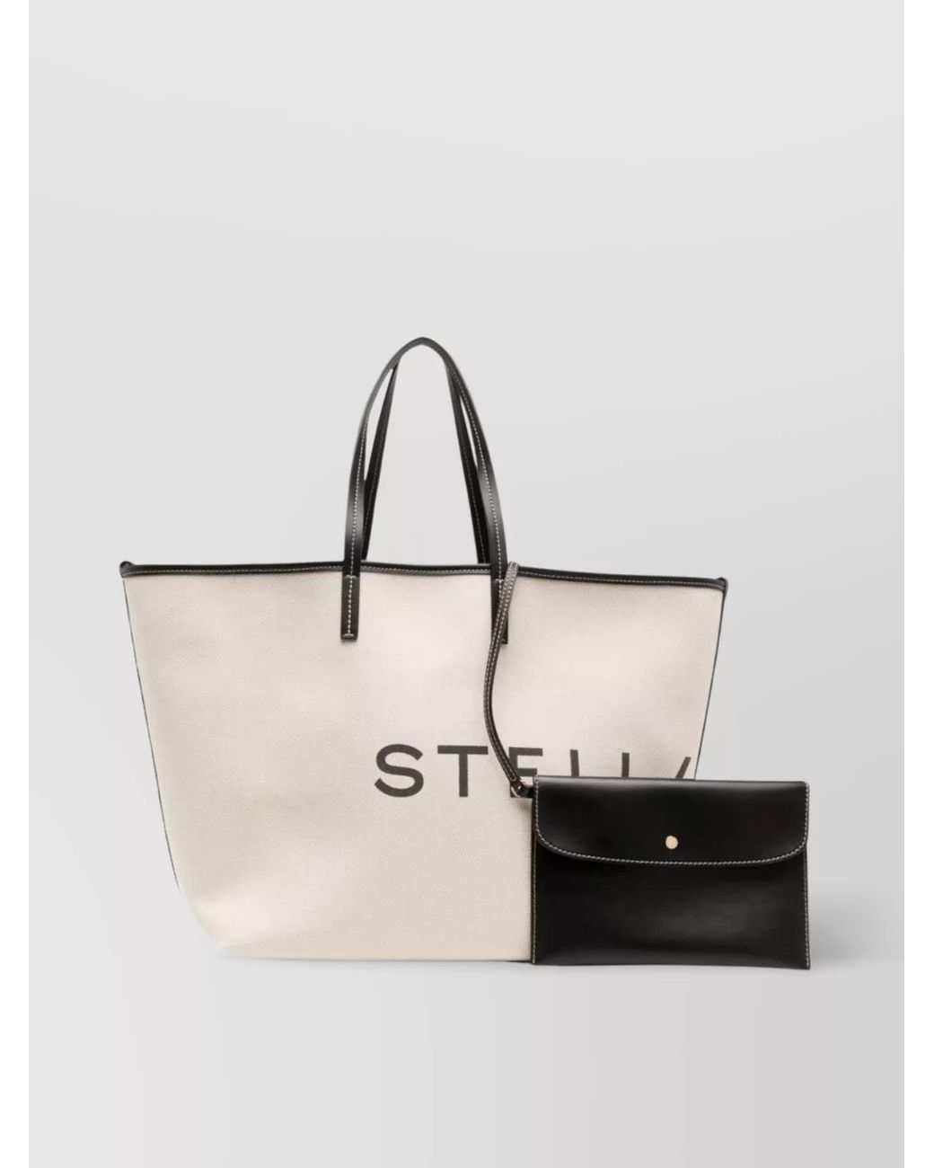 Stella McCartney Natural Stella Logo Canvas Tote Bag