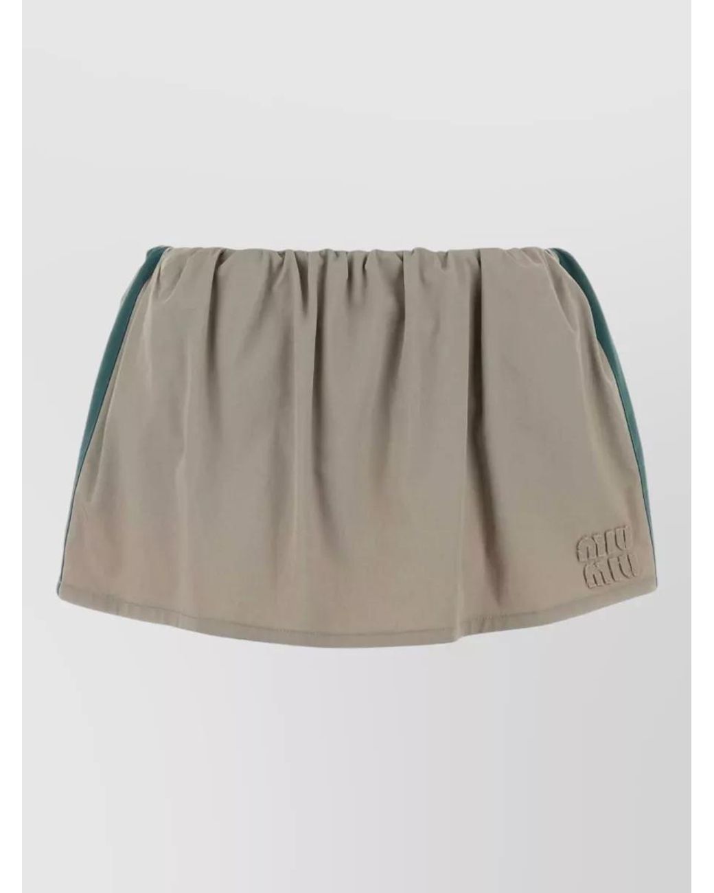 Miu Miu Natural Cotton Twill Mini A-Line Skirt