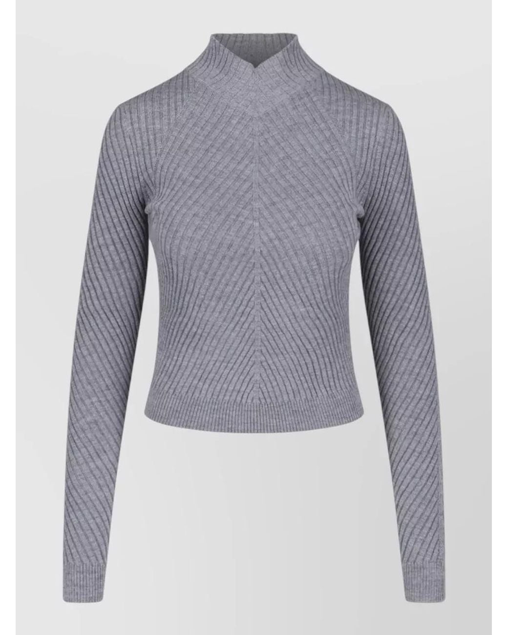 Victoria Beckham Blue Merino Wool Crewneck Sweatshirt