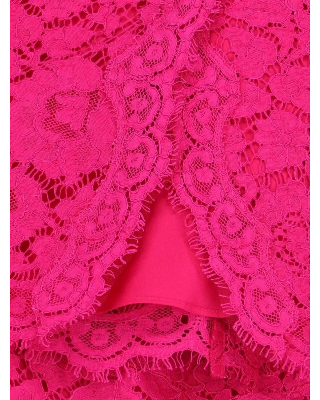 Dolce & Gabbana Pink Floral Lace Mini Dress
