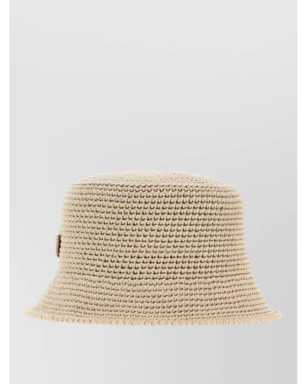 Prada Natural Crochet Bucket Hat for men
