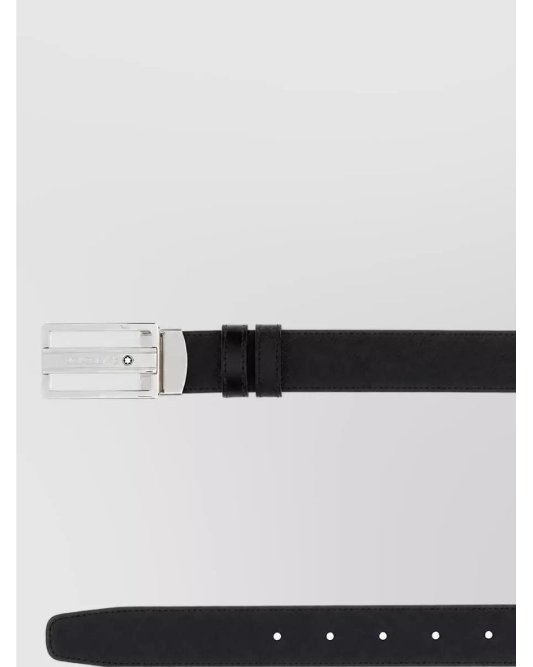 Montblanc White Leather Reversible Belt for men