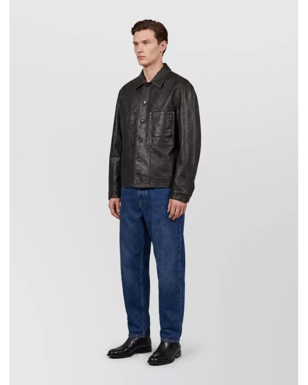 Lemaire Gray Denim Regular-Fit Work Jacket for men
