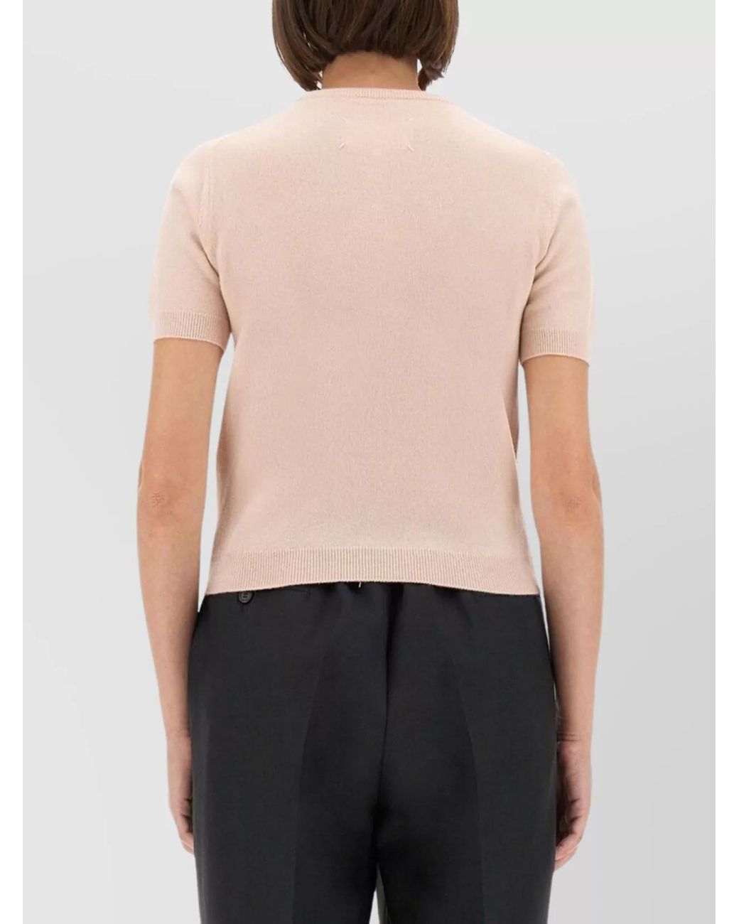 Maison Margiela Multicolor Wool Cropped Crew Neck T-Shirt