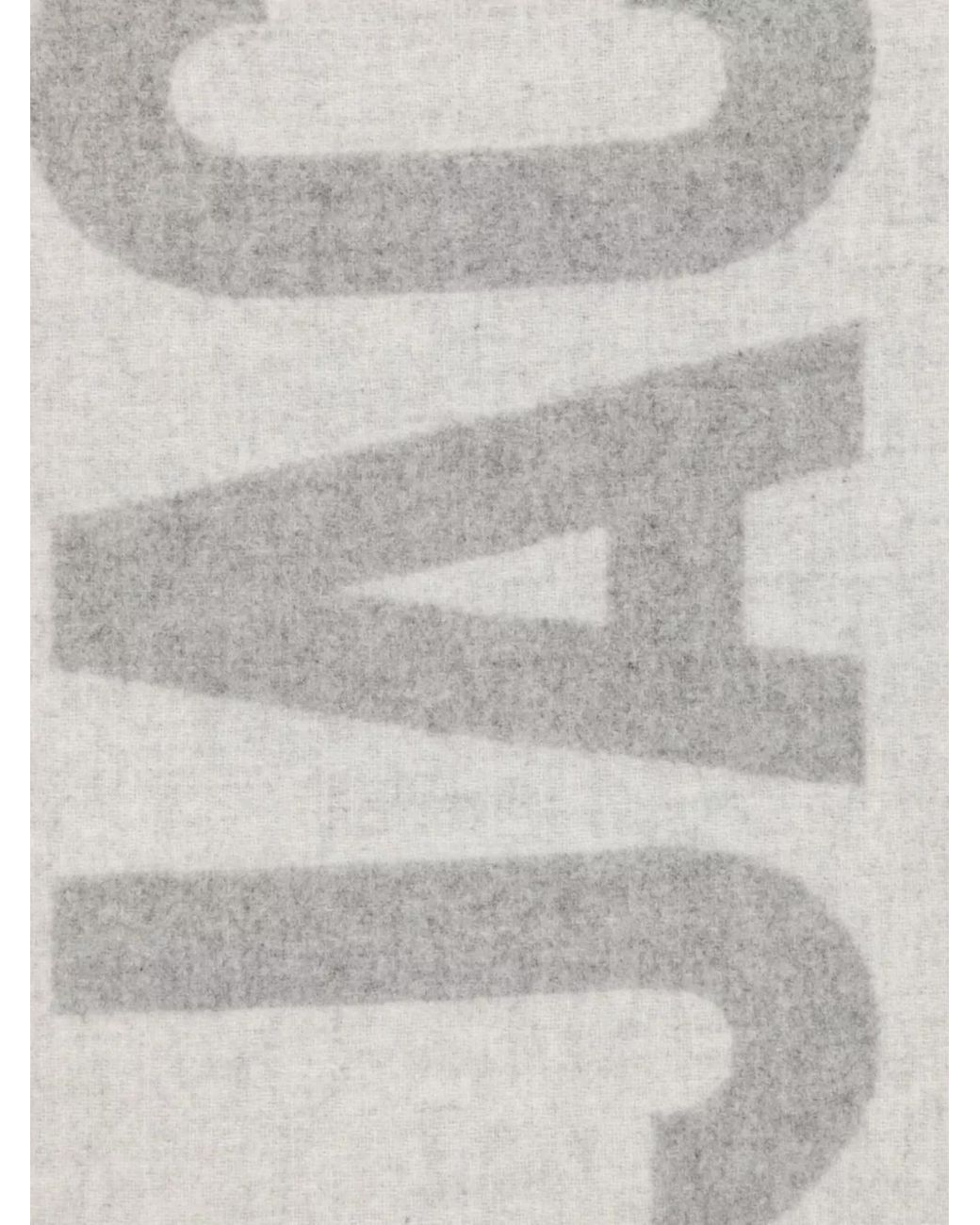 Jacquemus White Logo Virgin Wool Scarf
