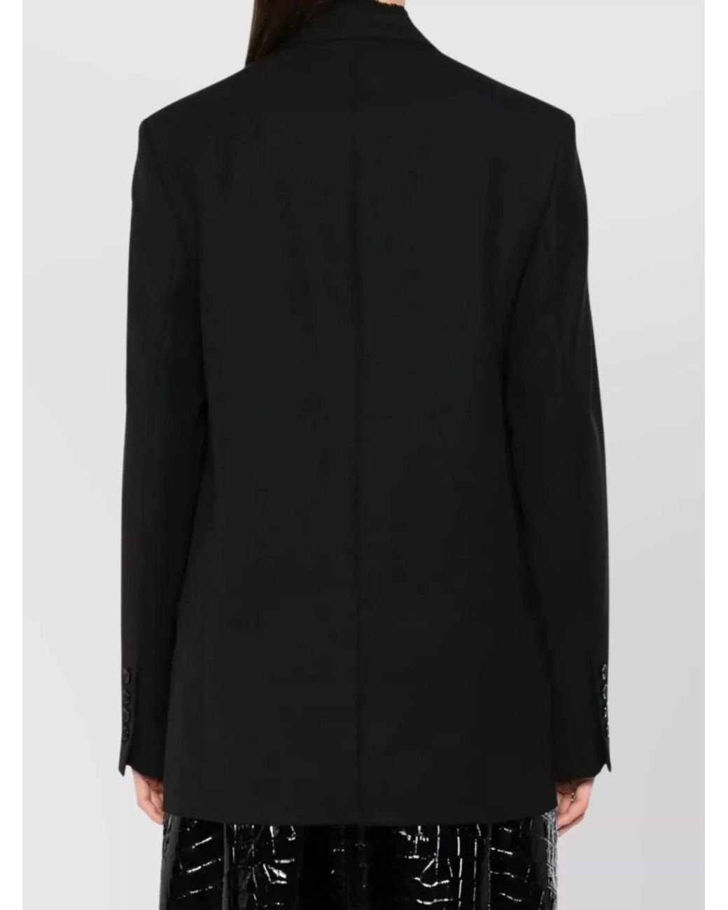 Totême Black Lapel Jacket With Raw Cut Finish