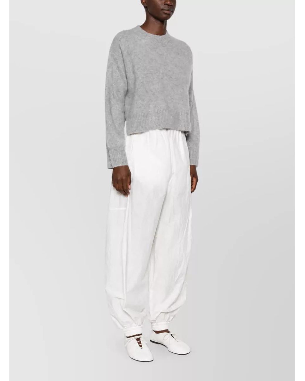 C.t. Plage White Wool Crewneck Sweatshirt
