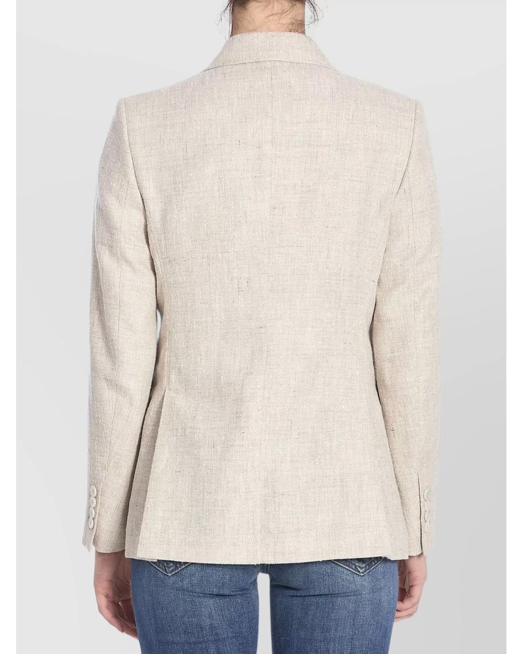 Max Mara Natural Linen Double-Breasted Blazer