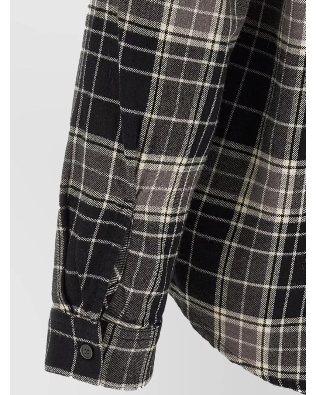 DIESEL Gray Checked Cotton Long-Sleeve Shirt for men