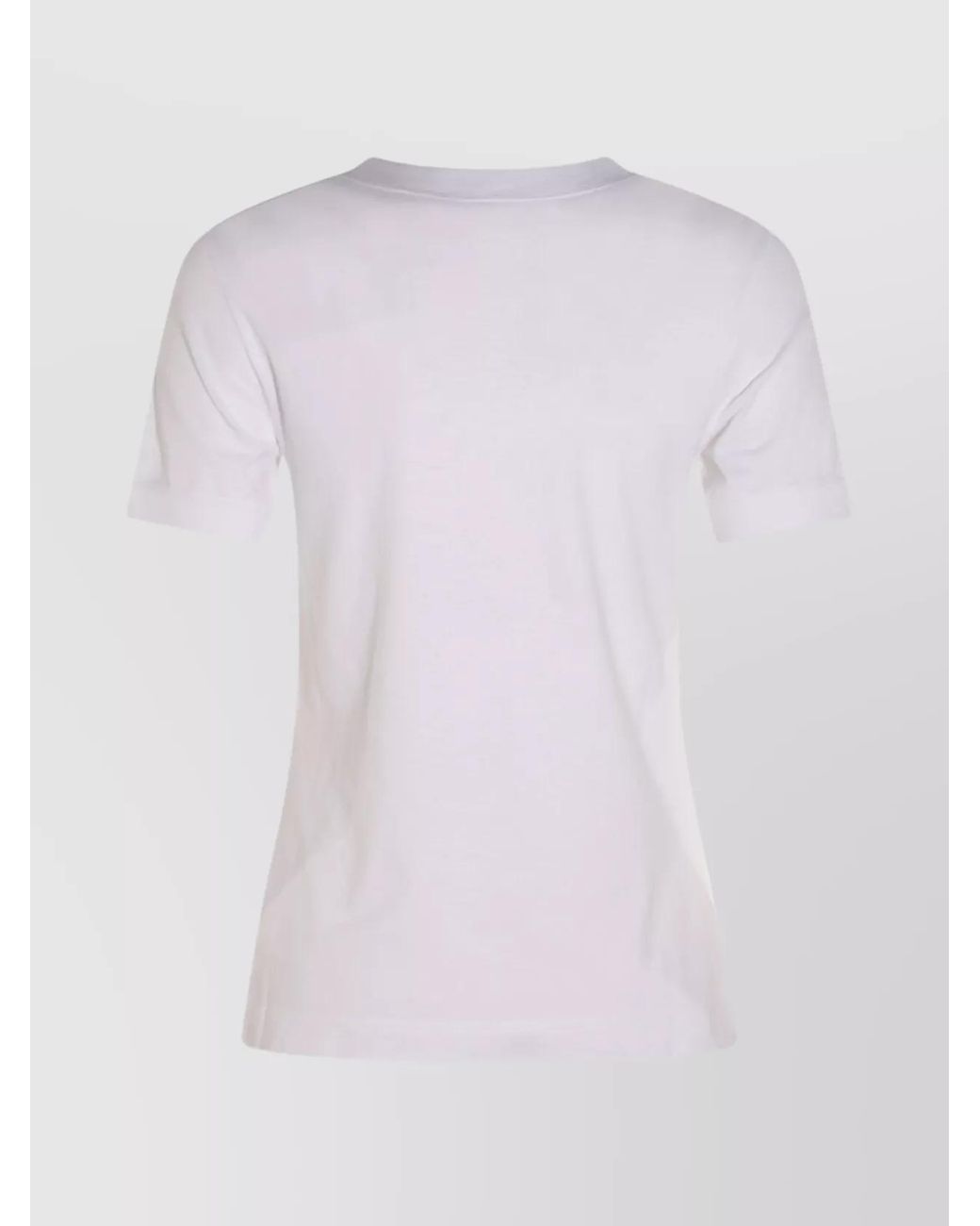 Dolce & Gabbana White Cotton Logo Patch T-Shirt
