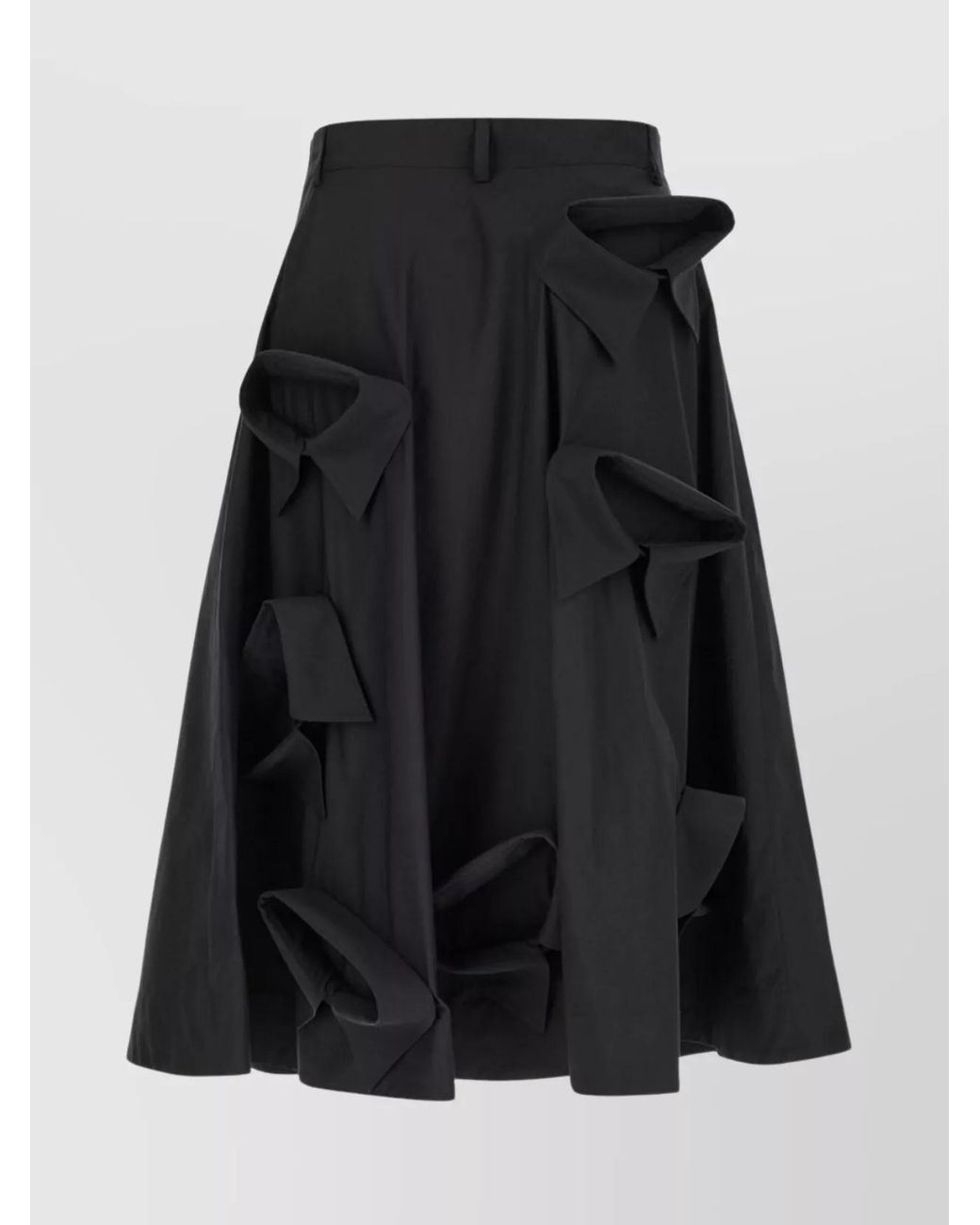 Moschino Black Stretch Cotton A-Line Skirt