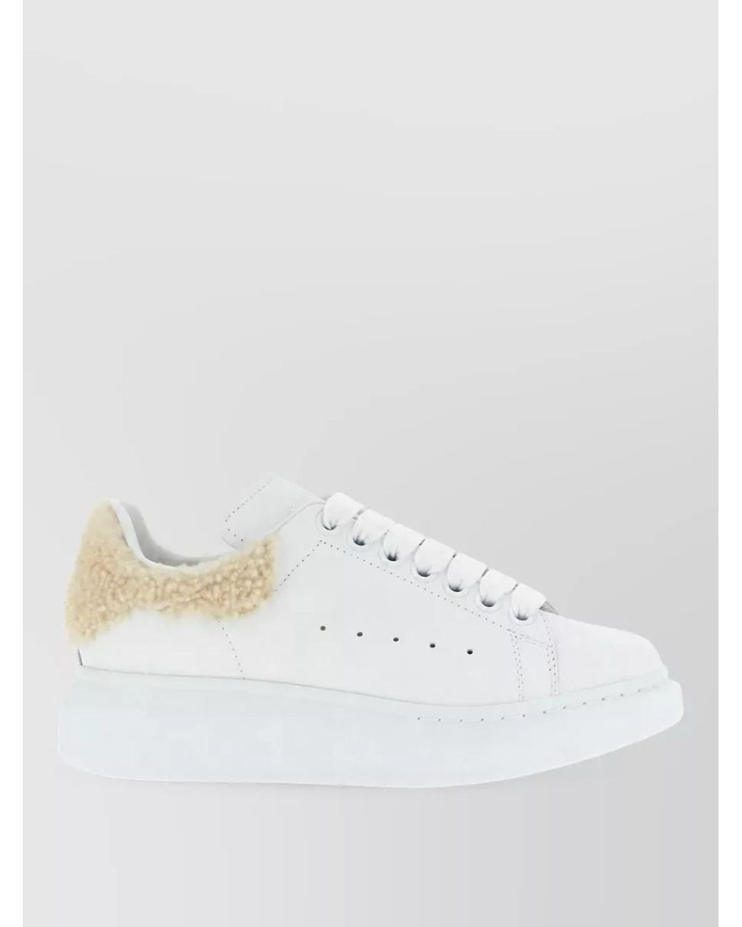 McQueen White Leather Low-Top Sneakers