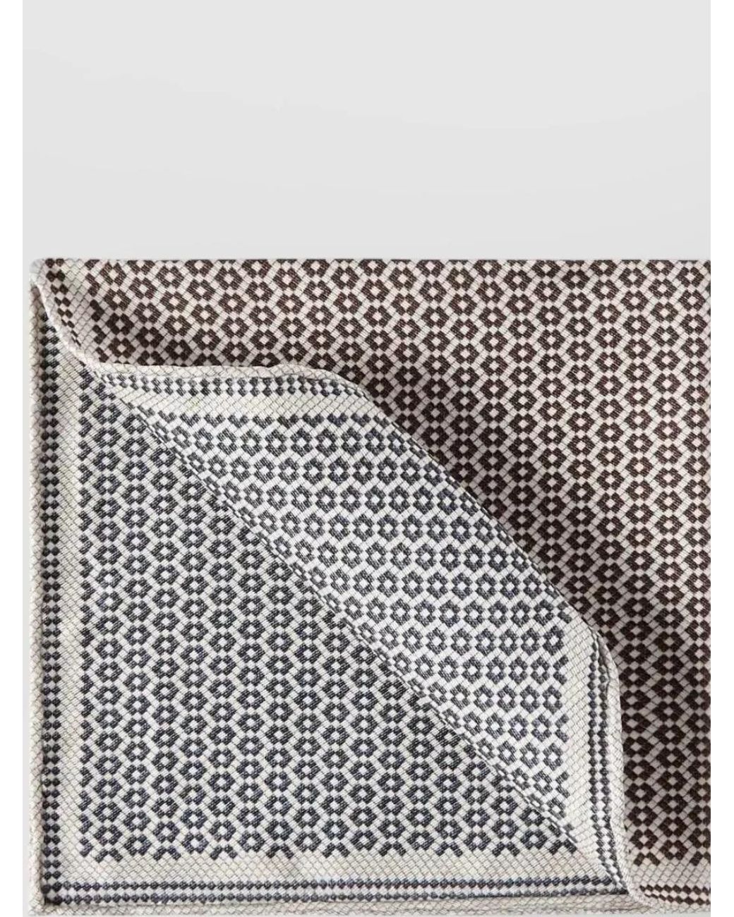Brunello Cucinelli Gray Silk Printed Pocket Square for men