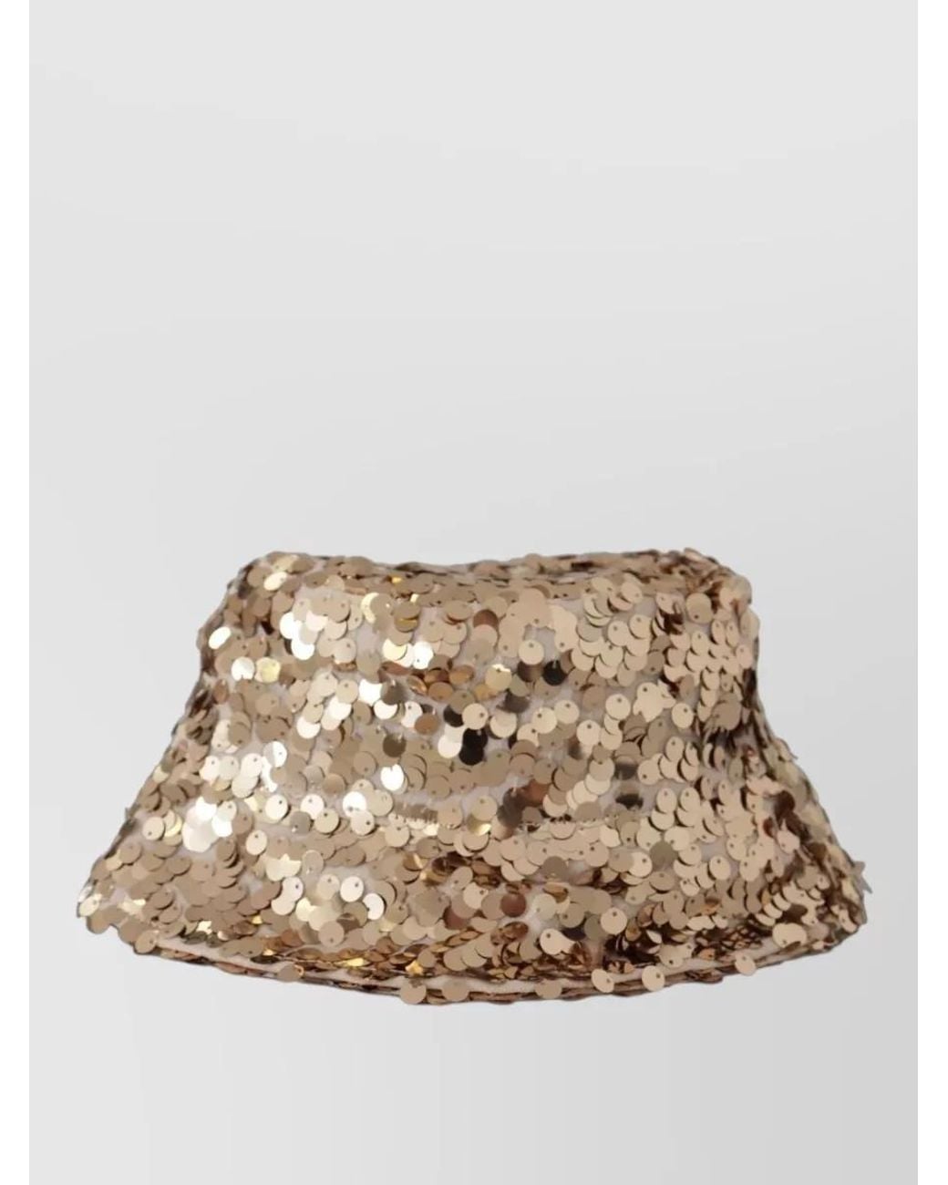 Dolce & Gabbana Natural Sequin-Embellished Bucket Hat