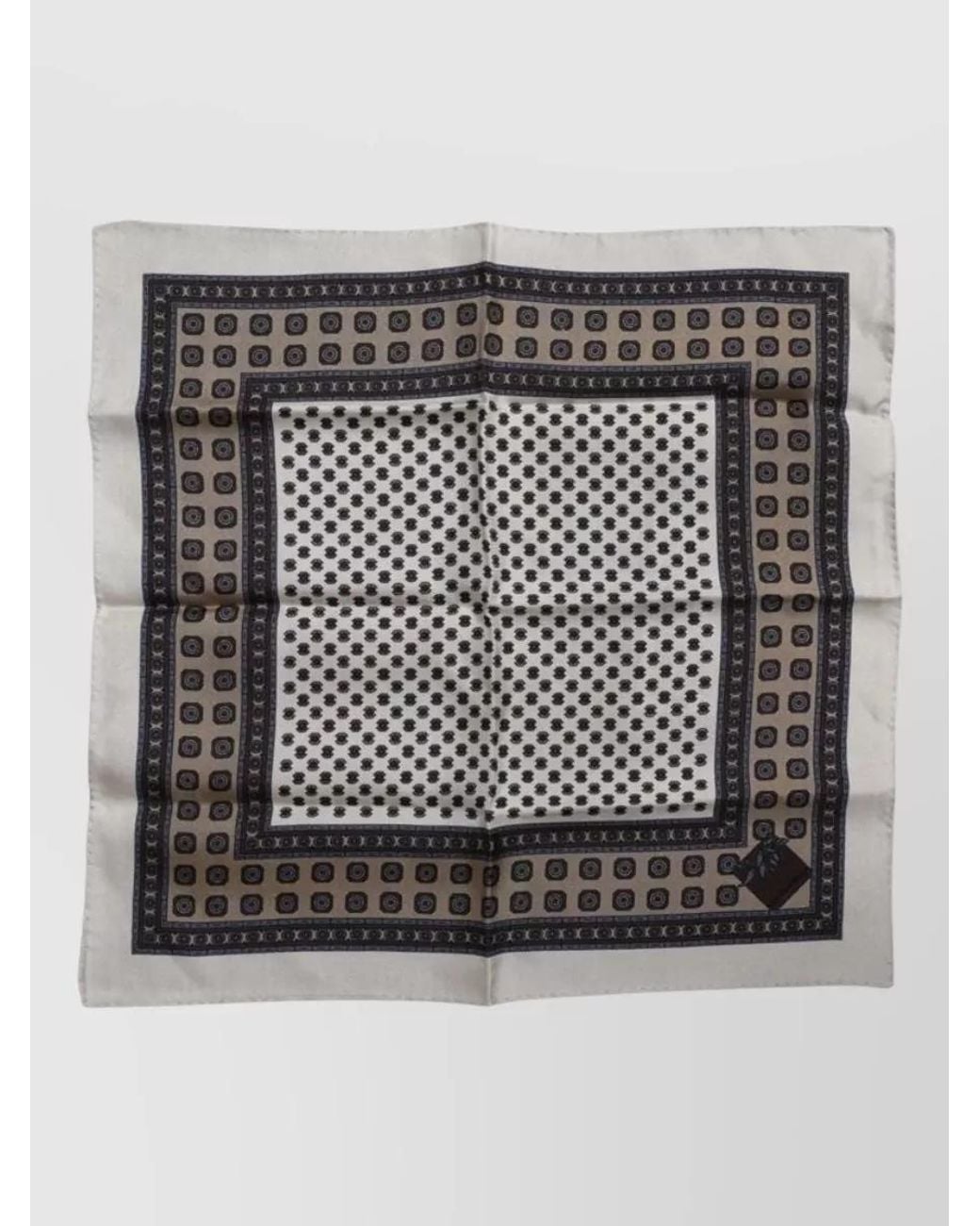 Dolce & Gabbana Gray Silk Patterned Pocket Square for men