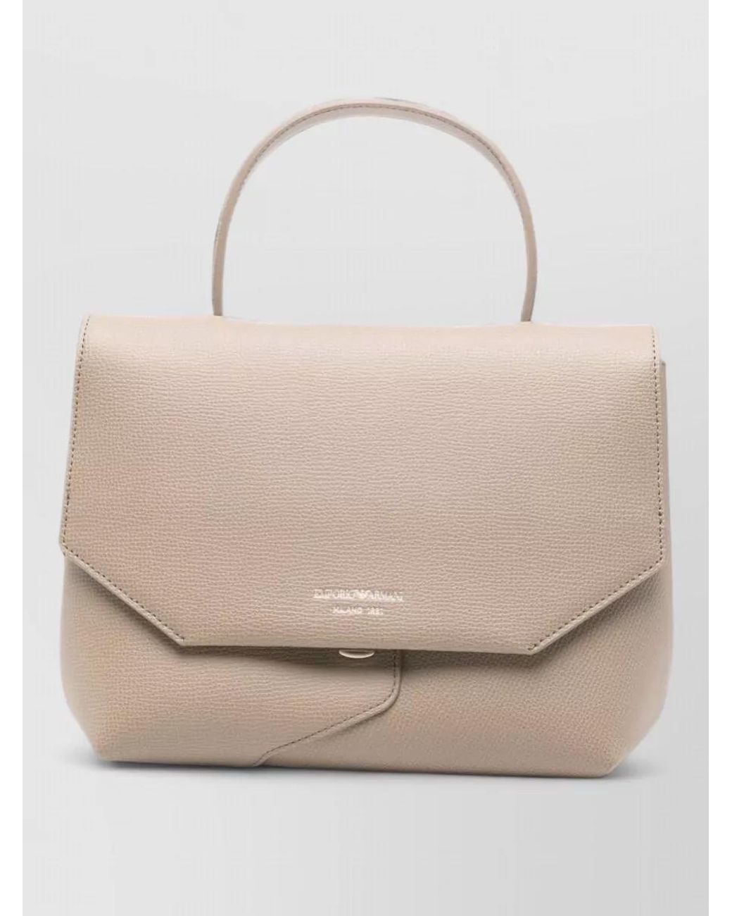 Emporio Armani Natural Grained Leather Shoulder Bag