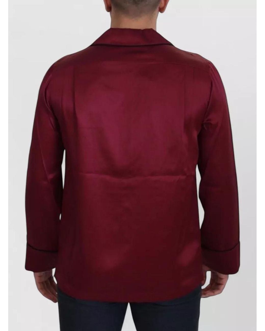Dolce & Gabbana Red Silk Lounge Pajama Shirt for men