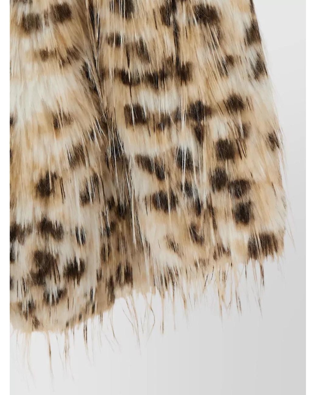 Loulou de Saison Natural Faux Fur Animal-Print Collarless Coat