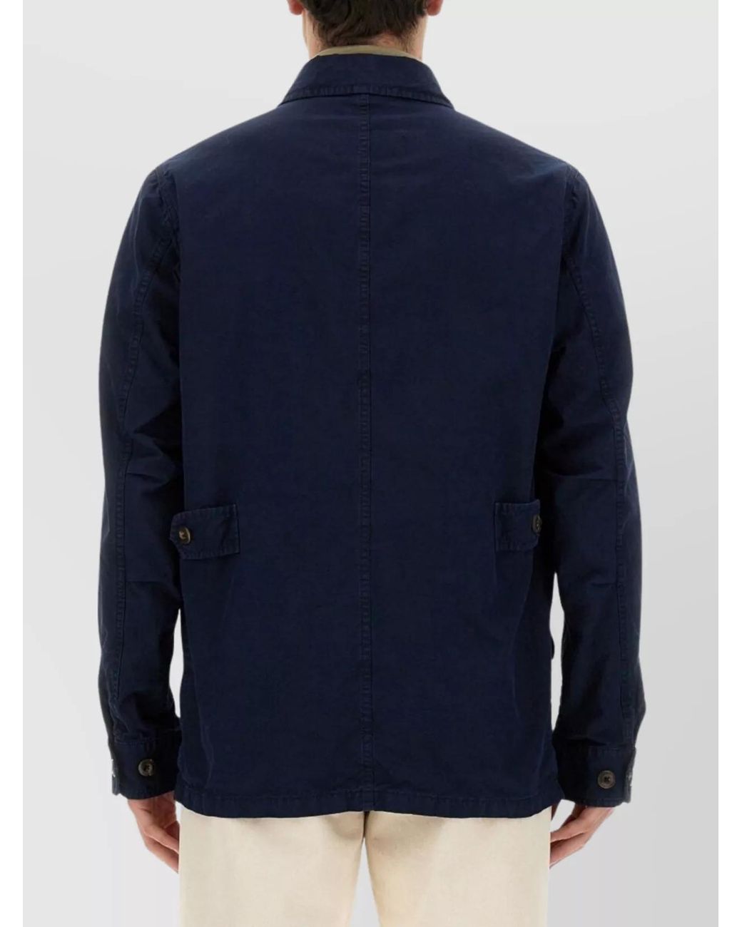 Fay Blue Cotton Shirt Jacket for men