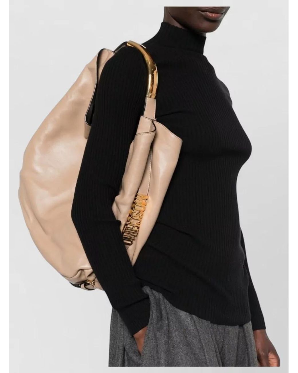 Moschino Natural Leather Shoulder Bag