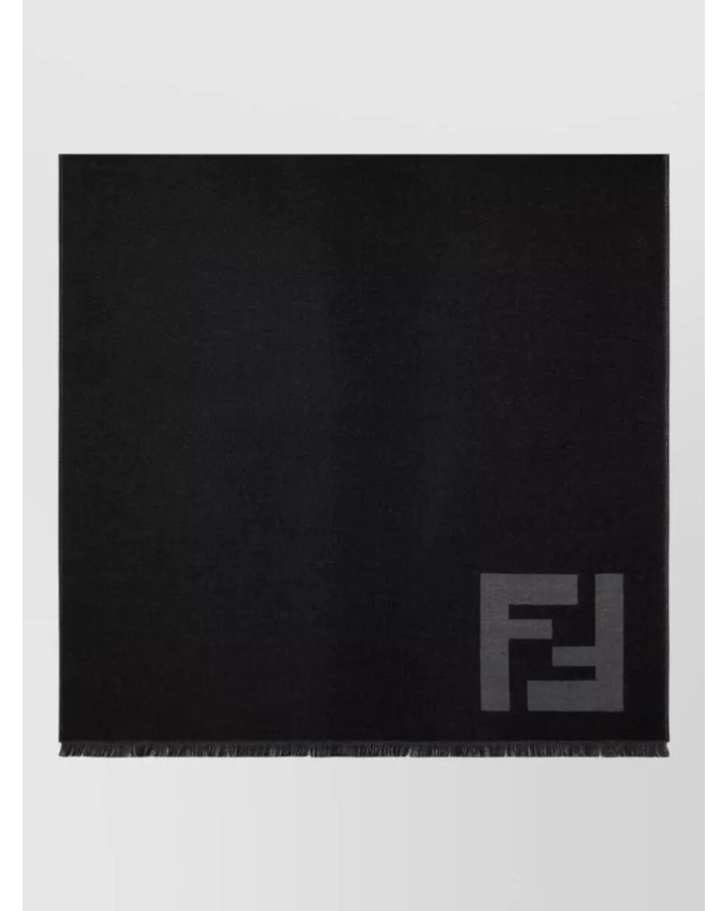 Fendi Black Fine-Knit Logo-Jacquard Scarf for men