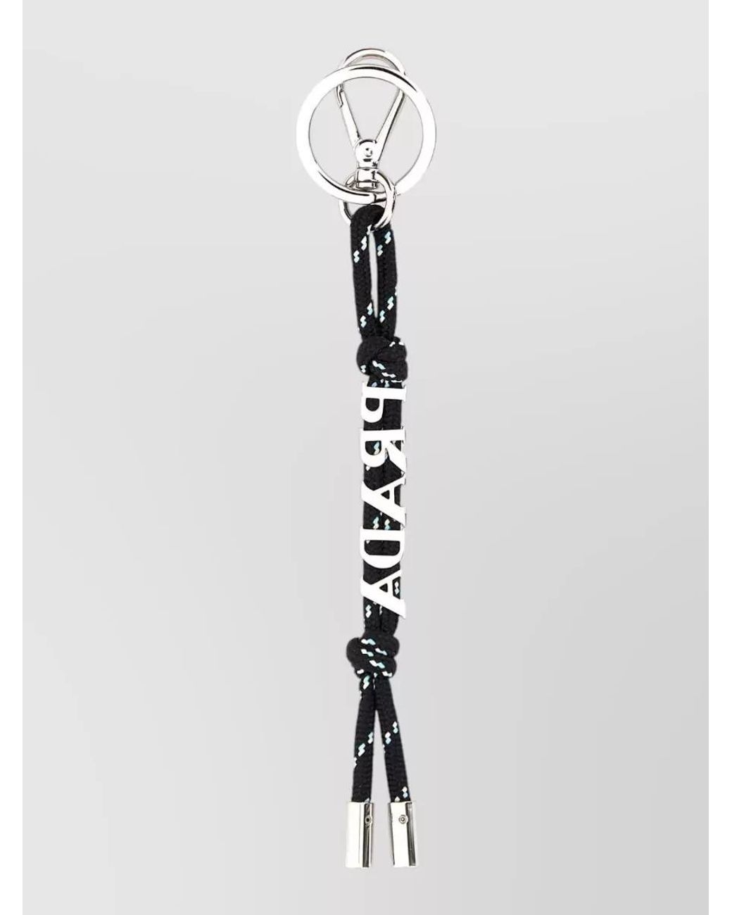 Prada White Saffiano Leather Speedrock Keychain for men