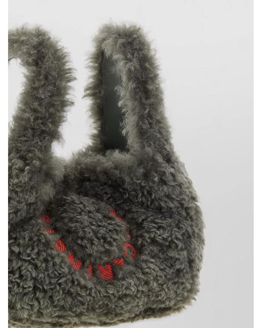 Stella McCartney Gray Stella Logo Shearling Effect Tote Bag