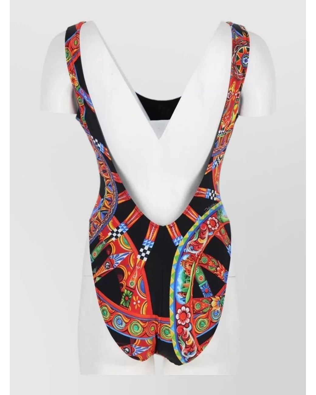 Dolce & Gabbana Red Printed Swimsuit