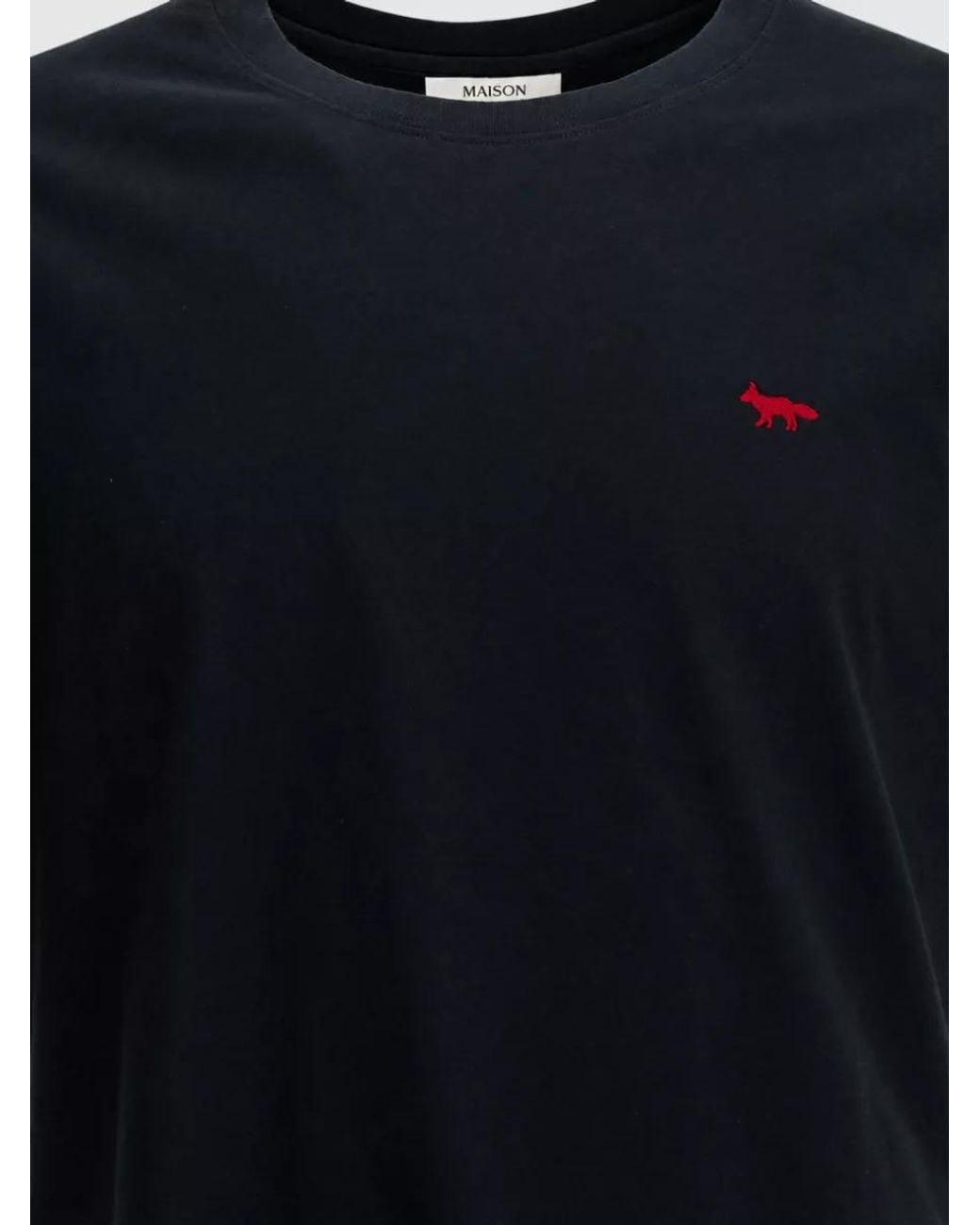 Maison Kitsuné Blue Cotton Crew-Neck T-Shirt for men
