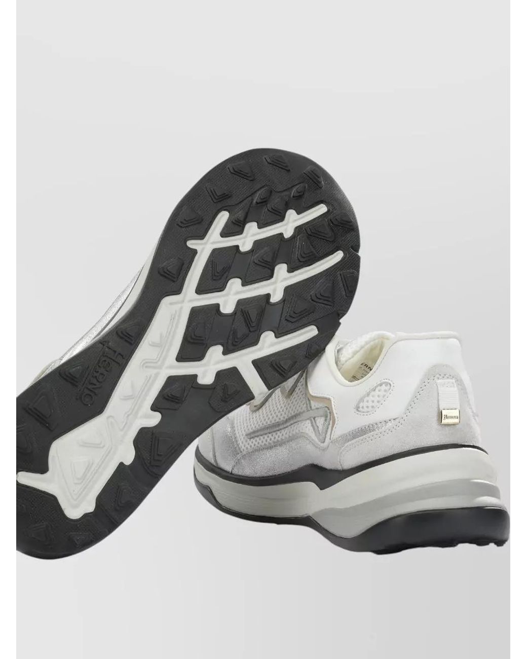 Herno White Maggiore Nylon And Suede Sneakers