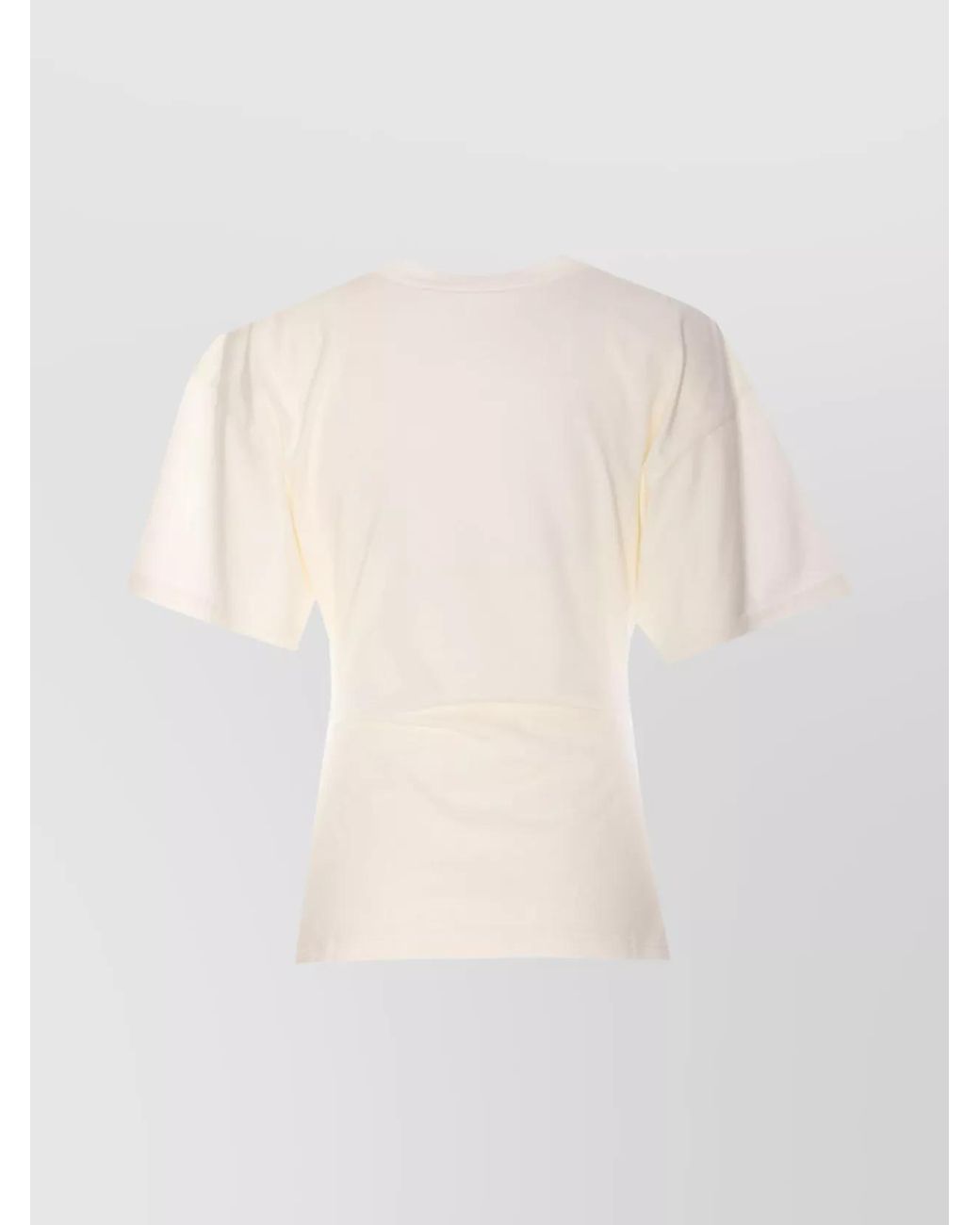 Courreges Natural Cotton Fitted Appliqué T-Shirt