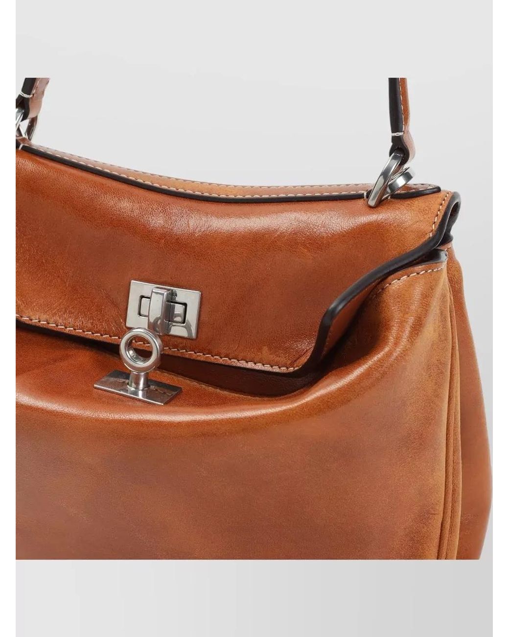 Balenciaga Brown Rodeo Mini Leather Shoulder Bag
