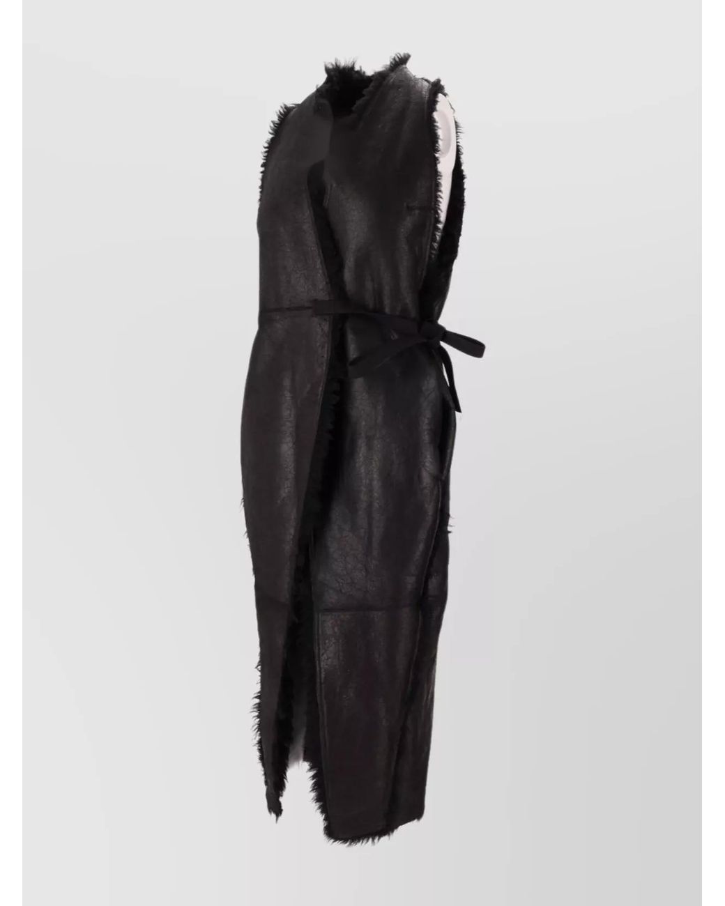 Rick Owens Black Shearling Coat
