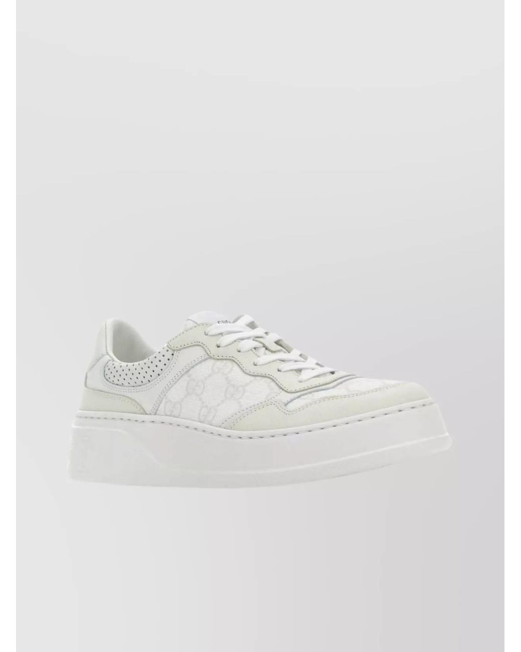 Gucci White GG Supreme Canvas & Leather Sneaker