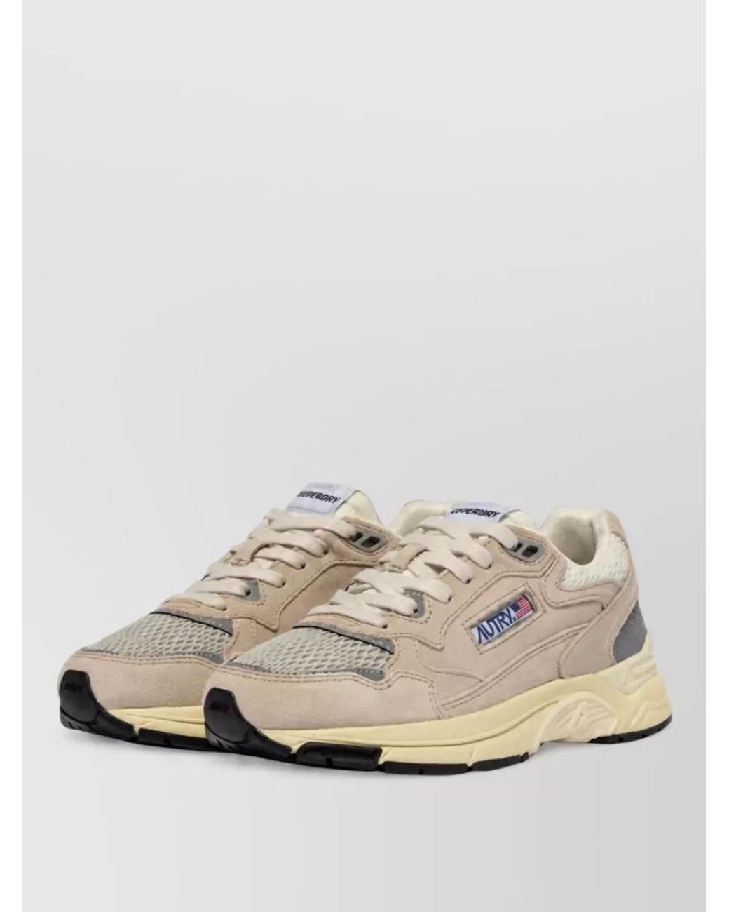 Autry Natural Suede Mesh Low-Top Sneakers for men